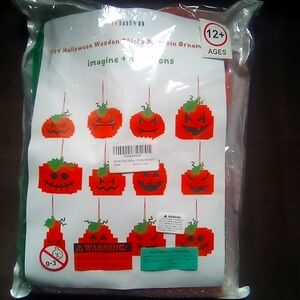 Diy Halloween wooden sticks, pumpkin design